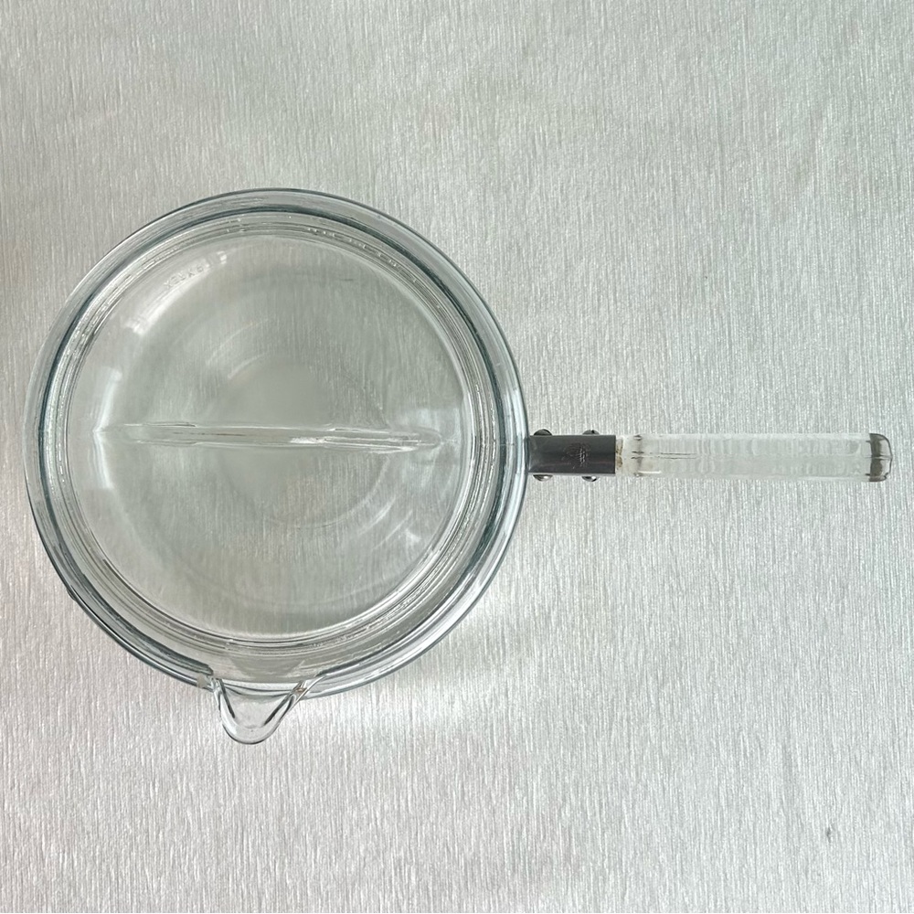 PYREX FLAMEWARE 1 1/2 Qt. clear glass/stainless saucepan with lid ⭐️⭐️⭐️ - Picture 5 of 8